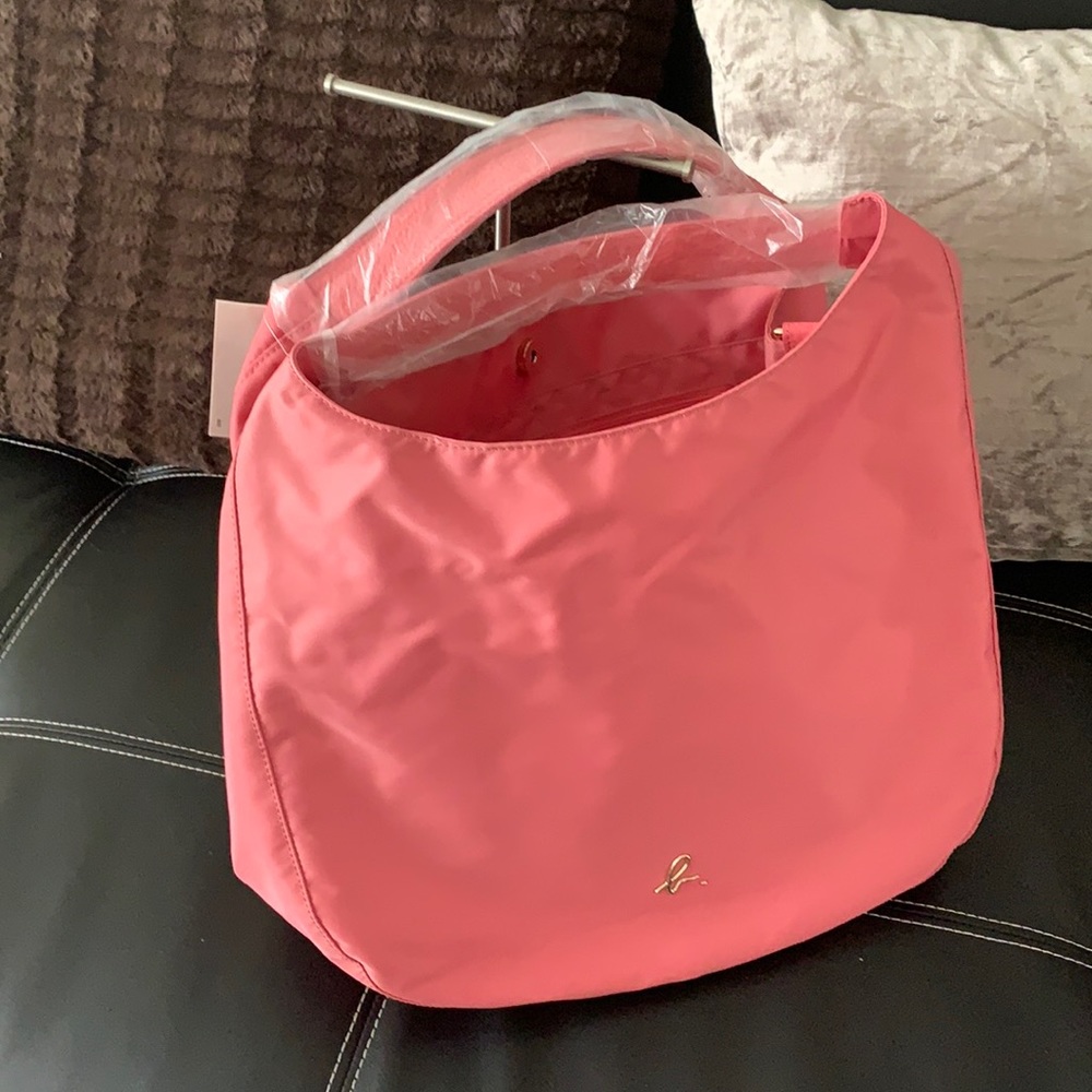 Agnes B. Voyage Pink Bag w Leather Crossbody Strap